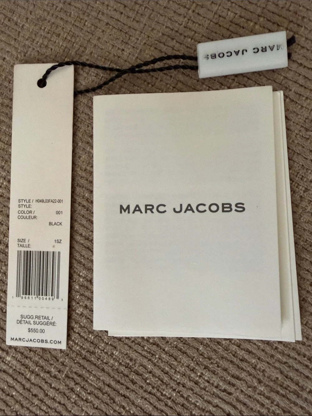 Marc Jacobs Black Pebbled Leather Tote with Gold Accents